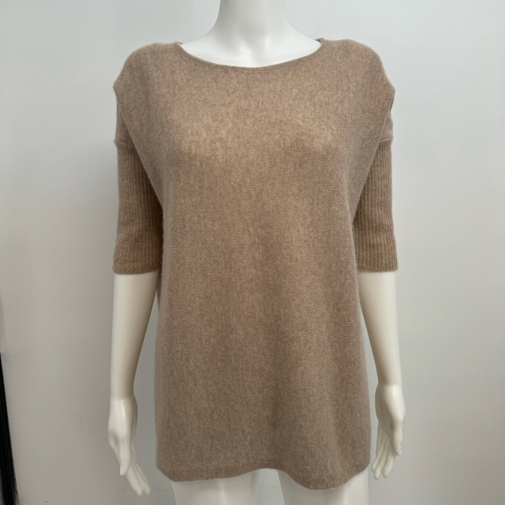 Griffen Cashmere Boxy  Sweater Size XS Brown Short Sleeves